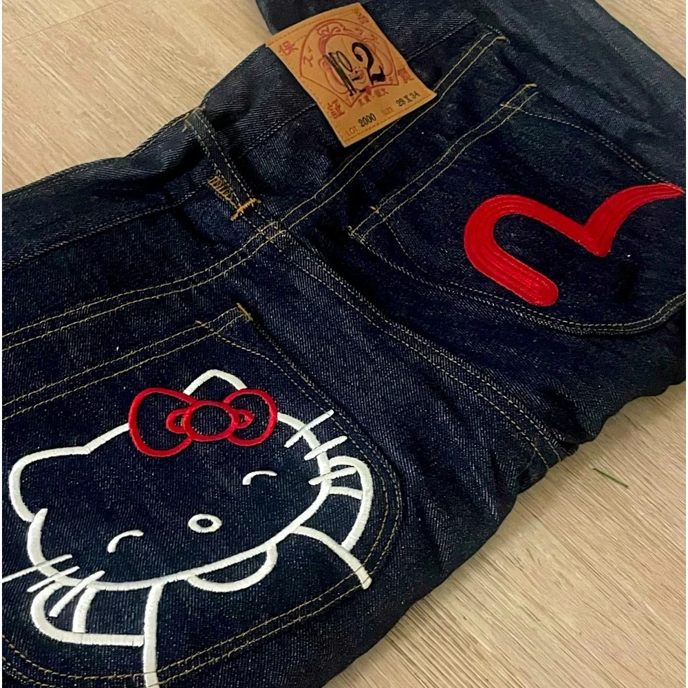 （希少）EVISU 40×35 No.2 日本製 ハローキティ コラボデニム EVISU No.2 デニム ジーンズ ハローキティ 29× 35 - メルカリ